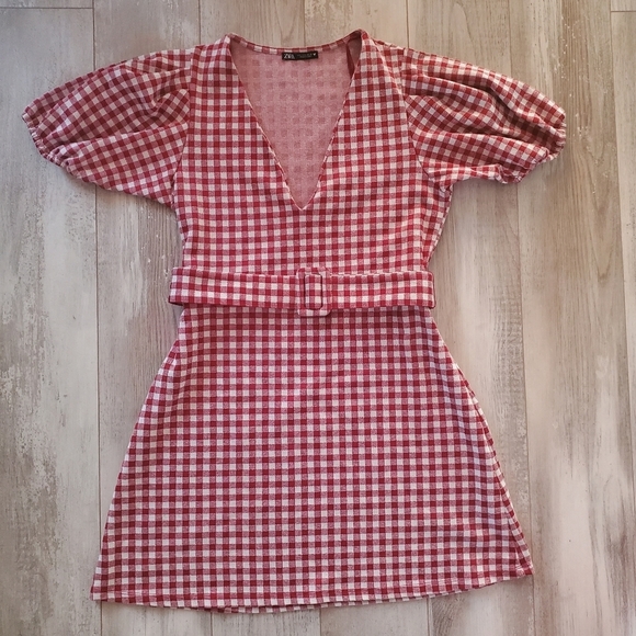 Zara Dresses & Skirts - ZARA Gingham Red Dress